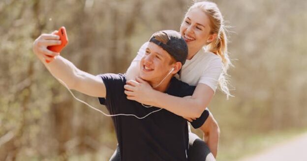 Happy young couple enjoying life