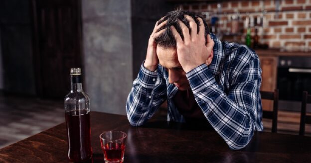 Man experiencing alcohol kindling