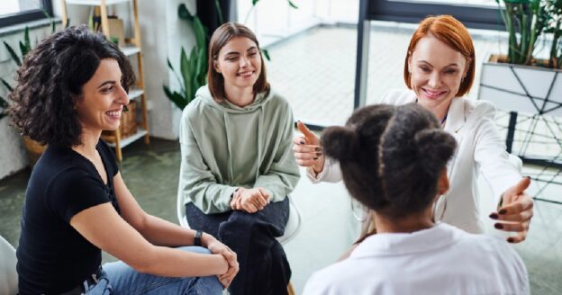 Group of women in support group